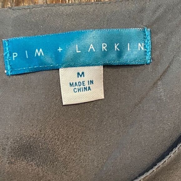 Pim + Larkin Sz M Gray Purple Large Flowers Liberty Floral Cottagecore Dress - Picture 6 of 6